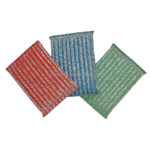 Éponge à récurer en acier inoxydable rayée colorée, pour le lavage quotidien de la vaisselle en cuisine, éponge à récurer résistante, <span class=keywords><strong>produit</strong></span> de <span class=keywords><strong>nettoyage</strong></span> robuste - Product Image 1