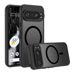 Venta al por mayor de lujo Anti-Shock Magnetic Case para Google <span class=keywords><strong>Pixel</strong></span> <span class=keywords><strong>7</strong></span>/8A/9Pro Frosted Skin-Feel TPU Cover Soporte de carga inalámbrica - Product Image 1