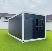 Maison conteneur préfabriquée modulaire en acier de 20 pieds avec mur rideau en verre pour bureau, studio, jardin, extérieur