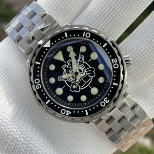 Nouveauté 2021 ! Montre de plongée de luxe pour homme avec cadran noir SD1975P Mouvement japonais NH35 300M étanche avec logo entièrement lumineux - Product Image 1