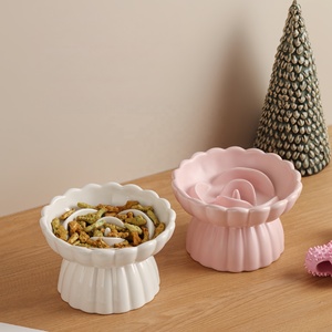 Tigela de Cerâmica para Gatos com Alimentação Lenta, Antivómito, Proteção do Pescoço, Tigela Elevada para Ração de Animais de Estimação - Product Image 3