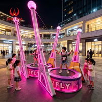 Nouveau design de trampoline électrique rotatif pour enfants, avec lumières, pour parc d'attractions et parc de trampolines
