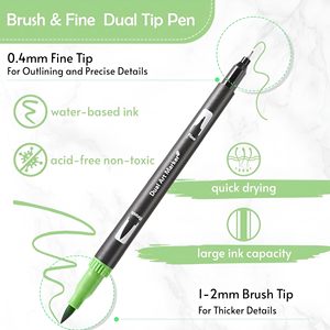 Rotuladores de Doble Punta al por Mayor, Juego de Marcadores de Pincel de Acuarela para Dibujo y Lettering, Marcadores de Clic Multicolor con Logotipo - Product Image 2