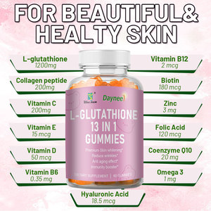 Veagn cilt beyazlatma yumuşak şeker sakızlı glutatyon Anti-Aging antioksidan kollajen biyotin vitamini Gummies cilt - Product Image 2