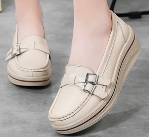 <strong>Women's</strong> Lightweight Slip-On <strong>s</strong> New Flat Bottom Versatile Casual Cowhide Single <strong>s</strong> Thick-Soled Breathable for Spring Summer - Product Image 5