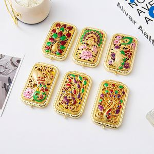 Vintage Golden Makeup <b>Mirror</b> Portable Folding <b>Compact</b> <b>Mirror</b> for Women, Retro Metallic Travel Pocket <b>Mirror</b> Wholesale - Product Image 2