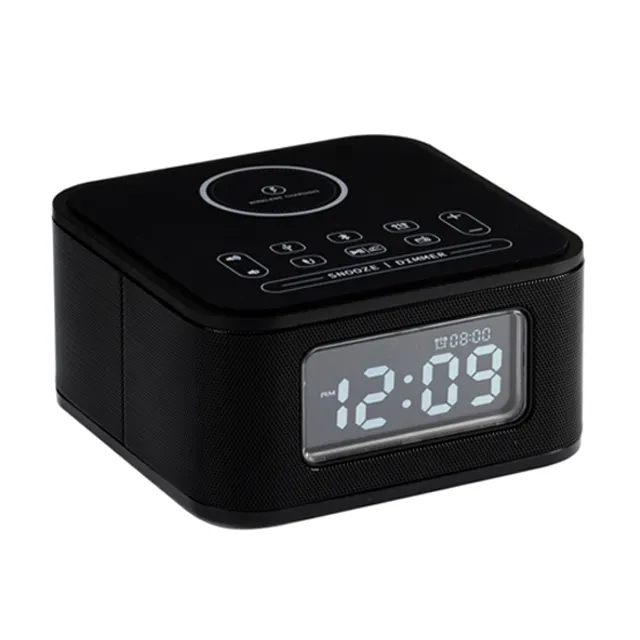 Homtime Wireless Charging Alarm Clock Radio Speaker for Bedrooms,Wireless Charger for iPhone X