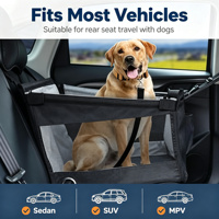 Hamac de voiture pour chien, tapis de voyage demi-siège avec crochets, lit pliable respirant en maille pour animaux de compagnie pour siège arrière