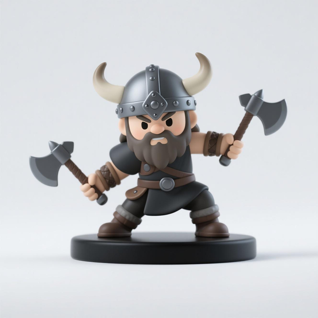 Custom 3D Cartoon Viking for Action Figures Collectible PVC Resin Model Toys Desktop Ornament