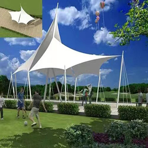 Fabricant chinois de membrane tendue en PVC PVDF ignifuge et anti-âge à montage rapide pour l'ombrage extérieur des paysages - Product Image 1