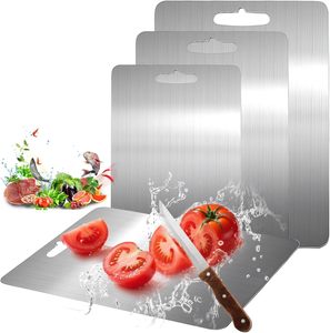 เขียงอเนกประสงค์แบบหนาสำหรับอาหาร เนื้อ ชีส เขียงไทเทเนียม เขียงสแตนเลส 304 สำหรับครัว - Product Image 1