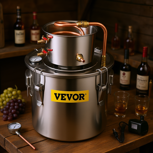 Kit de distillation d'alcool Vevor 50L en acier inoxydable avec thermomètre à tube en cuivre pour équipement de distillation de whisky - Product Image 2