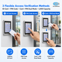 Contrôleur d'accès RFID autonome 125 kHz DC12V avec boîtier métallique, clavier, système de verrouillage de porte pour 1000 utilisateurs avec carte d'identification, approvisionnement en gros usine