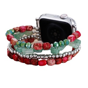 Bracelet tissé en textile plaqué or pour Apple Watch, bracelet tendance pour montre connectée, automne 2024 - Product Image 5