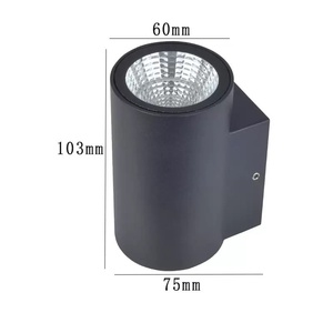 Lampe de jardin LED carrée noire, design cube, style nordique, éclairage haut/bas, extérieur, IP65, pour extérieur/intérieur - Product Image 5