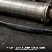 Tube thermorétractable noir FKM ignifuge 2:1 pour protection de jonction de fils, résistant aux liquides à haute température, conforme RoHS