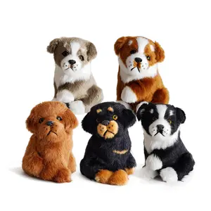 Hoge Kwaliteit Golden Retriever Rottweiler Echte Pluche Hond Puppy Mini Knuffel Dier Levensechte Pluche Hond Speelgoed