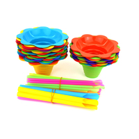 Gobelets à glace pilée en forme de fleur faciles à tenir, coupes à glace et à collation pour fêtes, mariages, été, anniversaires