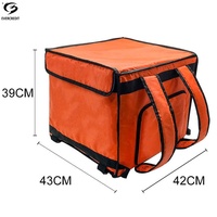 Individuelles Logo 300D Isolierte Wasserdichte Thermische Pizza-Liefertasche Motorrad-Wärmebox Fahrrad-Kühlbox Isolierter Rucksack für Lebensmittel