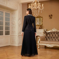 Novedad 2026: Conjunto de Falda Midi Plisada con Pedrería Termoadhesiva de Alta Costura, Elegante Caftán Abaya Largo de Poliéster para Mujer Musulmana