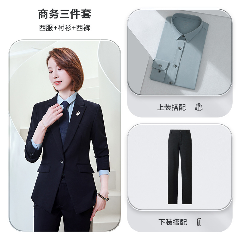 6218 navy blue women's suit + women's pants + shirt