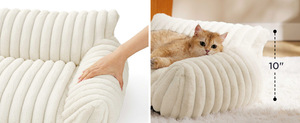 Cama Redonda de Lujo para Mascotas con Diseño Moderno de Conejo de Peluche, Cojín Sólido para Perros, Alfombra Clásica Suave y Lavable para Gatos, para Verano e Invierno - Product Image 5