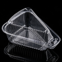 Boîte triangulaire transparente en PET pour tranches de gâteau avec couvercle à charnière, conteneur jetable pour fruits et pâtisseries, qualité alimentaire, vente en gros, personnalisable, pour la vente au détail