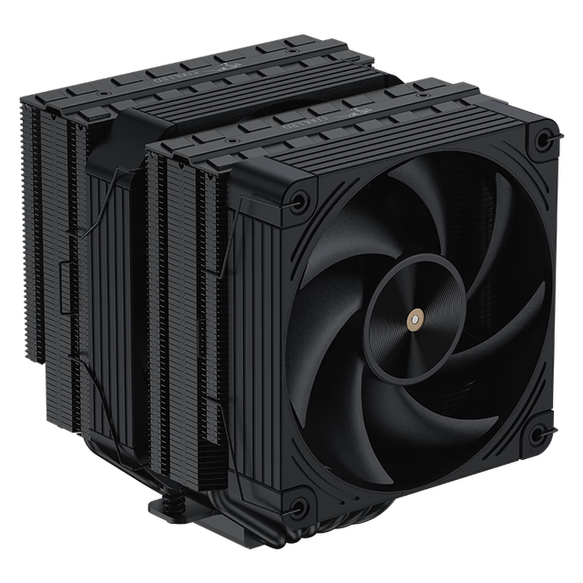 COOLLEO B60T Pure Black & White Double Tower Radiator CPU Cooling Fan Copper Aluminum Heatsink for Computer Case Fluid Bearing