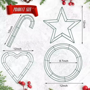 छुट्टियों के सजावटी मालवनाथ फ्रेम रिंग, छुट्टियों क्रिसमस की माल। धातु राउंड रिंग - Product Image 2