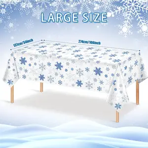 Customizable Cloth Table Covers Stain-Resistant Disposable Plastic Printed Logo Design For Christmas Decoration