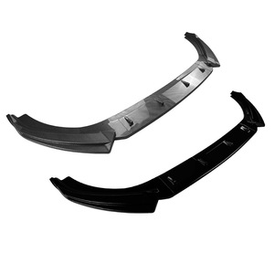 Amp-Z Front <b>Lip</b> <b>Splitter</b> Spoiler Kit For Volkswagen Sagitar Jetta Mk7 2019-2022 Piano Black Carbon Fiber Texture Matte Finish - Product Image 2