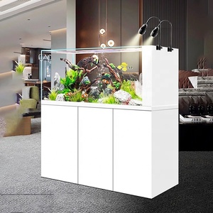 Groothandel Nieuwe Stijl Grote <span class=keywords><strong>Panorama</strong></span> Verticale Randloze Ecologische Visbak <span class=keywords><strong>Aquarium</strong></span> Ultra Helder Glas 300L met Kast - Product Image 3