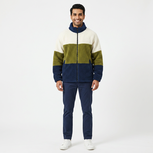 High Quality Customized <b>Warm</b> Zip Sherpa <b>Jacket</b> Winter Polyester Custom Winter Fleece <b>Jacket</b> <b>Mens</b> - Product Image 1