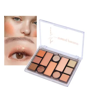 2022 New Beauty Trends Diy Custom 12 Colors Shimmer Matte Brown Eye Shadow Private Label Eyeshadow Palette