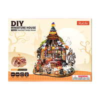 Kit artisanal en bois Robotime Rolife DG186, maison de bonbons hantée, maison miniature 3D en bois à faire soi-même