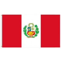 Drapeau du Pérou personnalisé imprimé recto simple 3x5 pieds, personnalisable pour tous les drapeaux nationaux et les drapeaux de présentation.