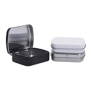 Chunboom Hộp Thiếc Kim Loại Nhỏ Màu Đen Rỗng Có Nắp Hộp Thiếc Di Động Có Bản Lề Cho Xà Phòng, Bạc Hà, Bánh Quy - Product Image 6