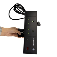 Prise de courant à fixation sur bureau personnalisable en alliage d'aluminium, design réglable en hauteur, charge rapide USB-A et USB-C 65W, pour bureau industriel