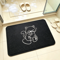 Tapis de bain en feutre imperméable et antidérapant, à séchage rapide, avec support en PE, surface chaude, résistant à la moisissure et lavable