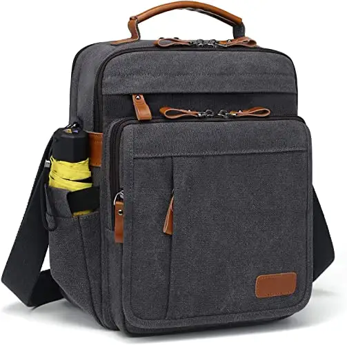 Water-resistant Canvas Computer Briefcase Laptop Computer Mens Messenger 13.3 inch Laptop Bag