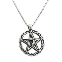 Yunnique – collier avec pendentif étoile en acier titane pour hommes, design géométrique rétro Punk, étoile à cinq branches