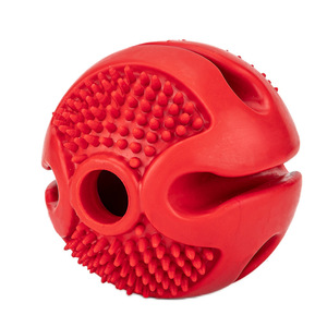 Rubber Four-Hole Food Dispensing Ball For Dogs <b>Bite</b> Resistant Chew Toy Teeth Cleaning Medium Size - Product Image 5