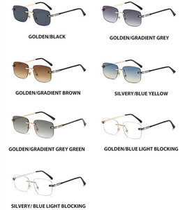 Custom Logo 2026 Fashion Cutting Lens Gradient <b>Shades</b> Glasses UV400 Rimless Square Sunglasses for Men Women - Product Image 6