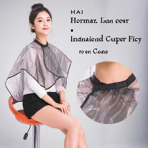 Mantella Impermeabile <span class=keywords><strong>Unisex</strong></span> per Parrucchieri in PVC Corta per Colorazione, Decolorazione, Trucco e Shampoo - Product Image 2