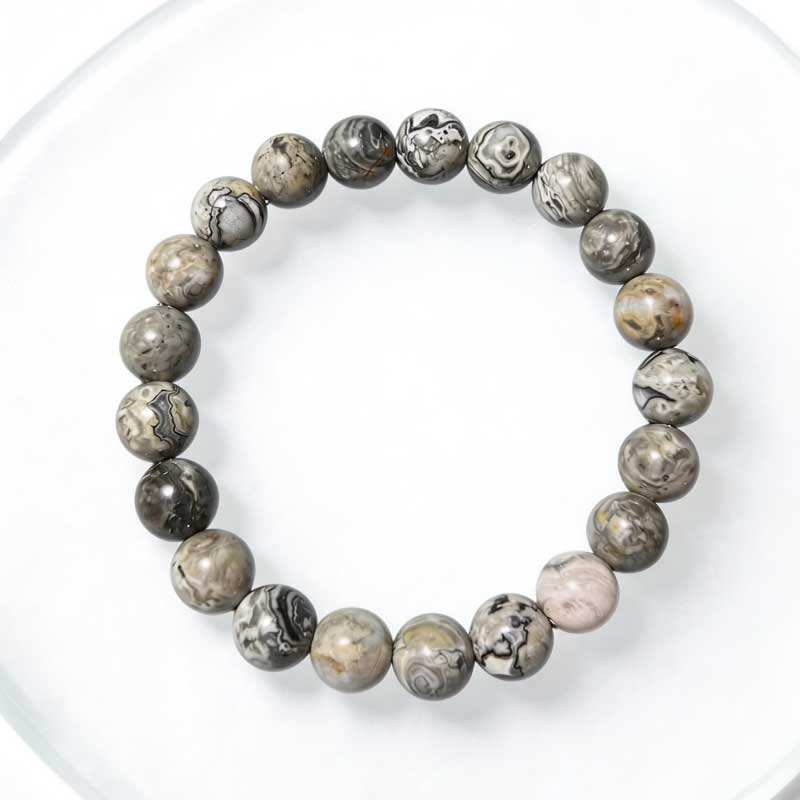 Bracelet en pierre naturelle avec motif de carte