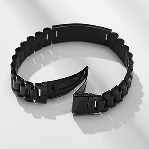 Braccialetto <span class=keywords><strong>con</strong></span> cinturino maschile in acciaio inossidabile 316l costoso di alta qualità all'ingrosso regalo <span class=keywords><strong>con</strong></span> nome inciso personalizzato per uomo padre - Product Image 5