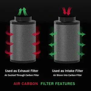 Filter Penumbuh Tanaman Dalam Ruangan Hidroponik 4 "6" 8 "10" 12 "Inci Penyaring Udara Karbon Aktif Tenda Penumbuh Filter