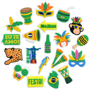 Offerta Speciale: Charms per Scarpe Nita Unisex Serie Brasile in PVC, Design Colori Nazionali, Accessori Fai-da-Te per Scarpe, Decorazioni per <span class=keywords><strong>Fibbie</strong></span> - Product Image 1