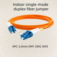 Kabel Patch Fiber Optik APC 3.0mm OM2 OM3 LC SC ST Duplex Single Mode LSZH Berbagai Panjang untuk Penggunaan Dalam Ruangan Pusat Data Sekolah Rumah Sakit