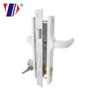 Белая дверная ручка набор с цилиндрическим замком - Product Image 1